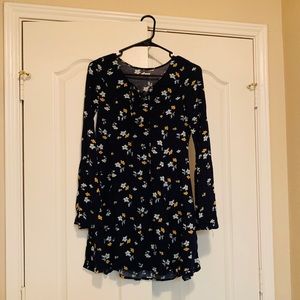 Hollister bell sleeves summer dress navy
